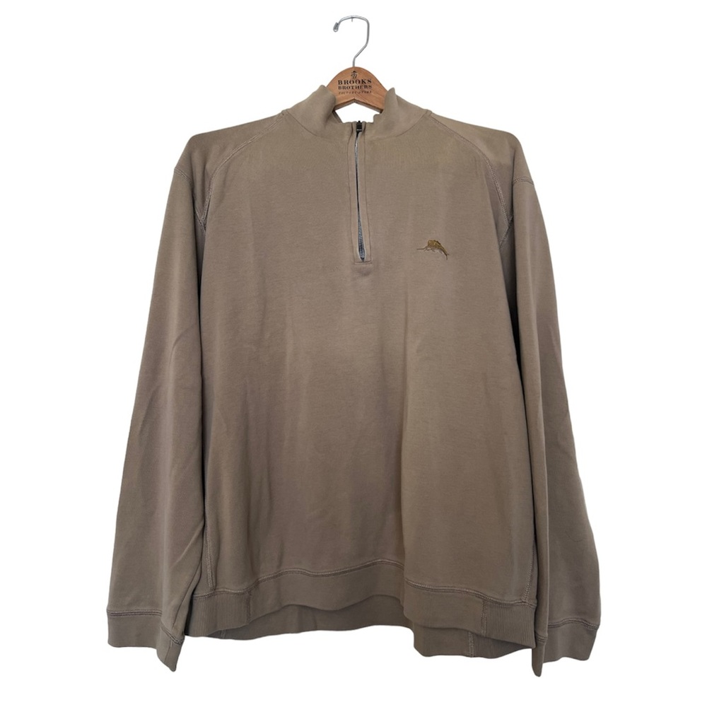 Tommy Bahama 1/2 Zip Sweater Men's Size Large 100% Pima‎ Cotton